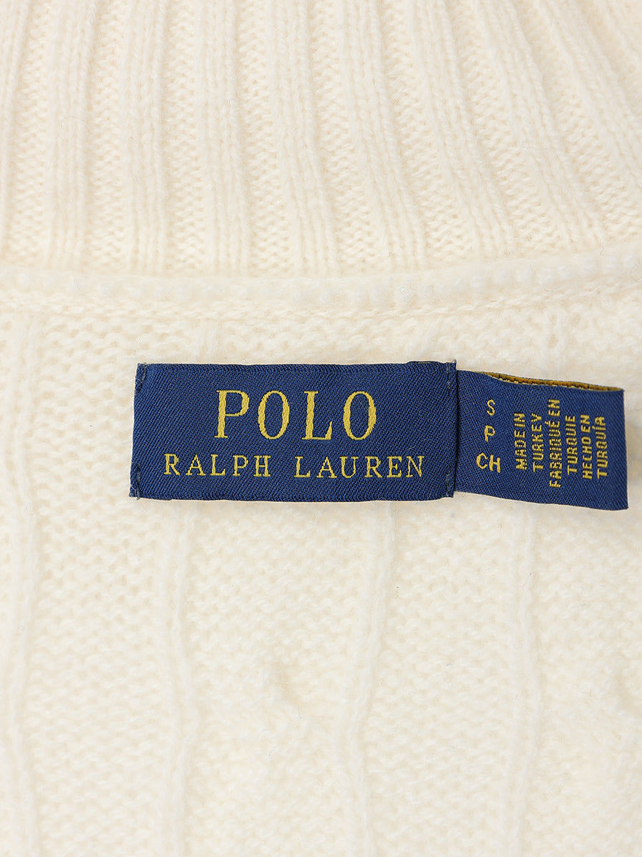 【POLO RALPH LAUREN】Wool-Cashmere Cable Turtleneck Sweater