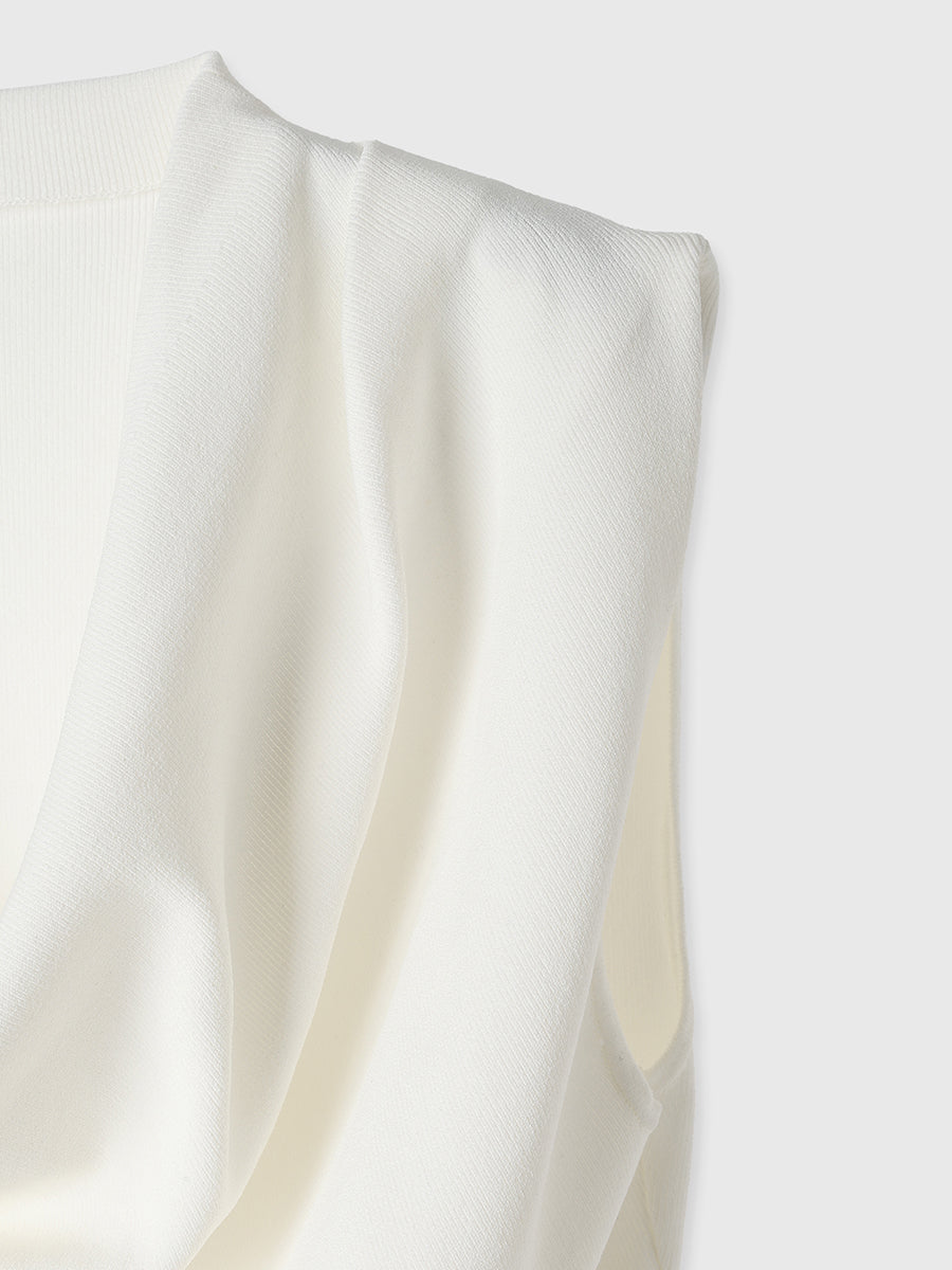 ドレープネックニットトップス