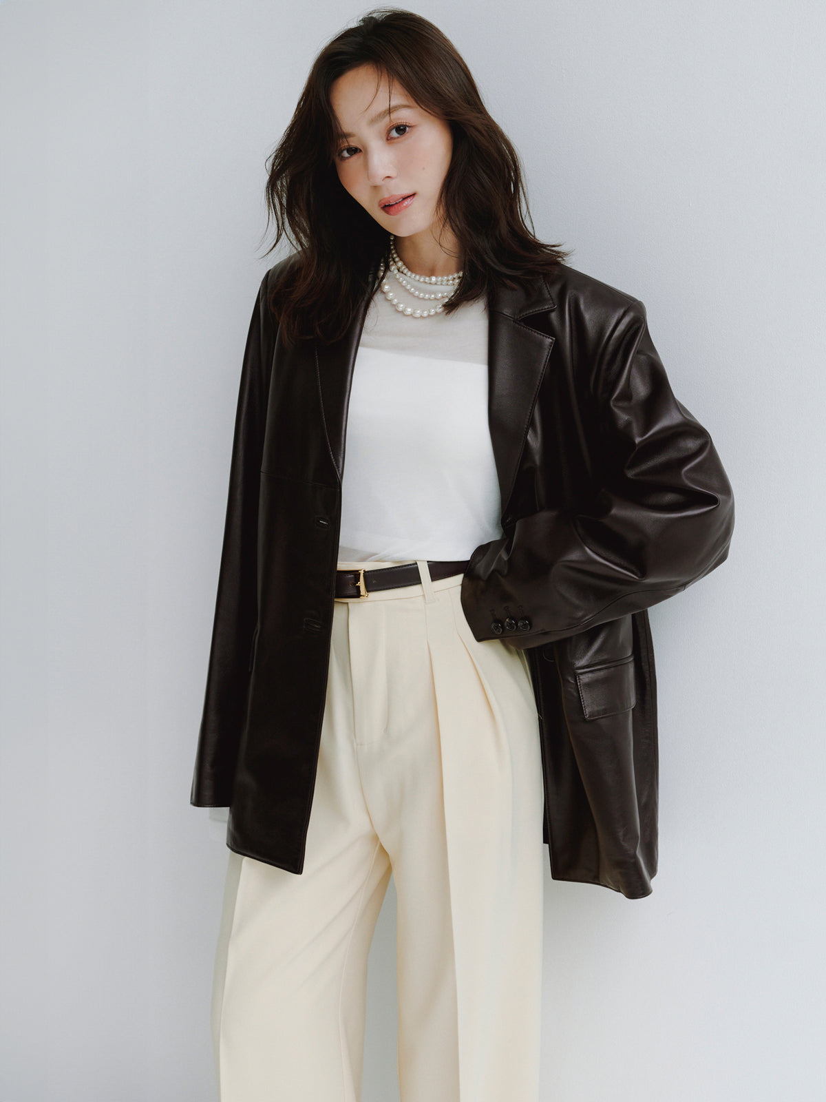 AKM-レザーテーラードジャケット レザーテーラードジャケット