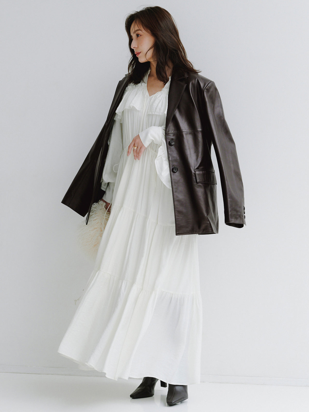 リンクルラッフルワンピース