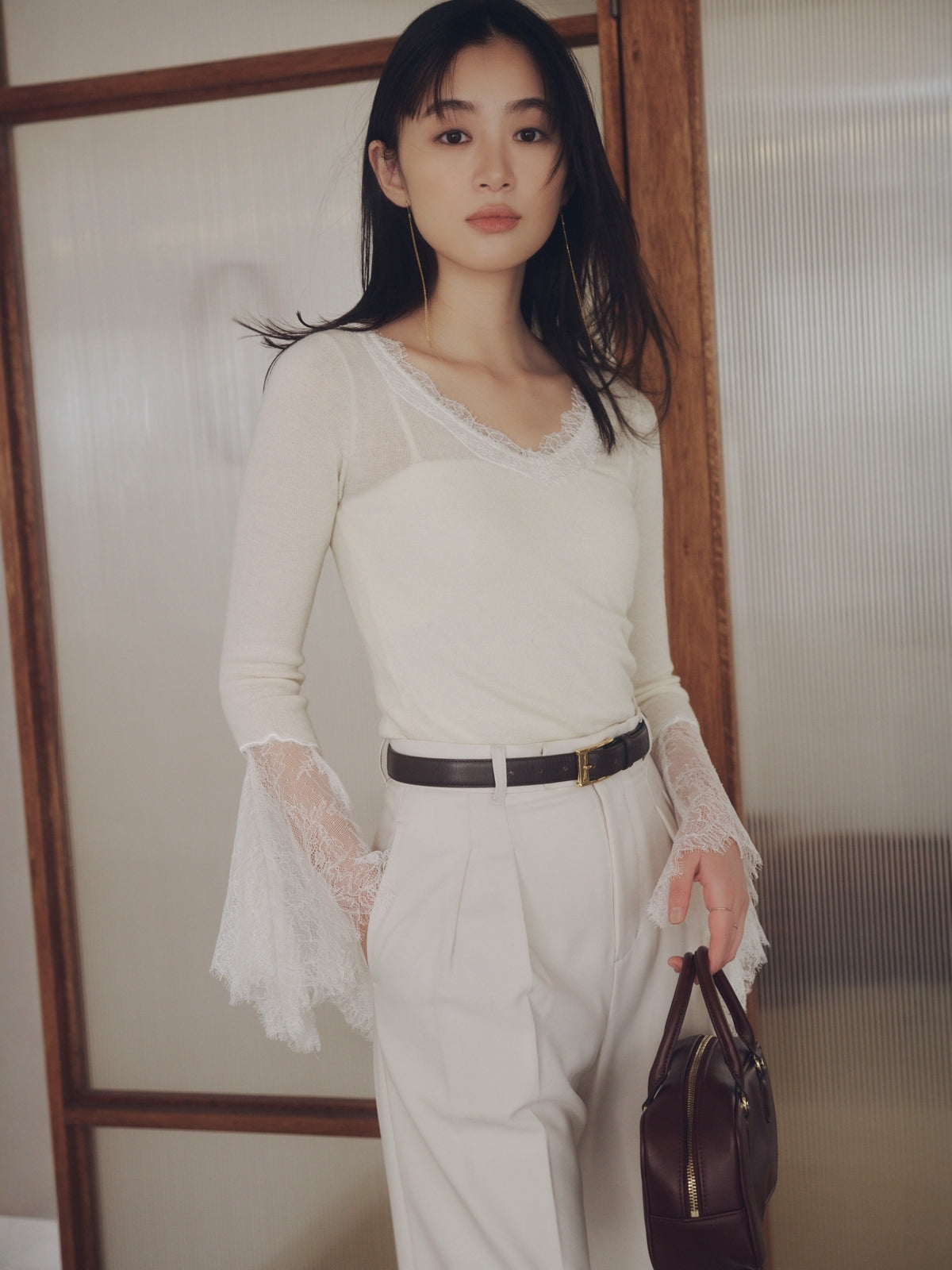 MODEL:170cm COLOR:IVORY SIZE:F