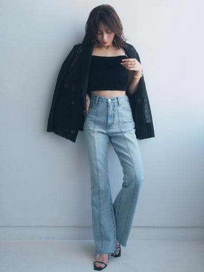 【OUR WACOAL×anuans】カップインベロアショートキャミソール