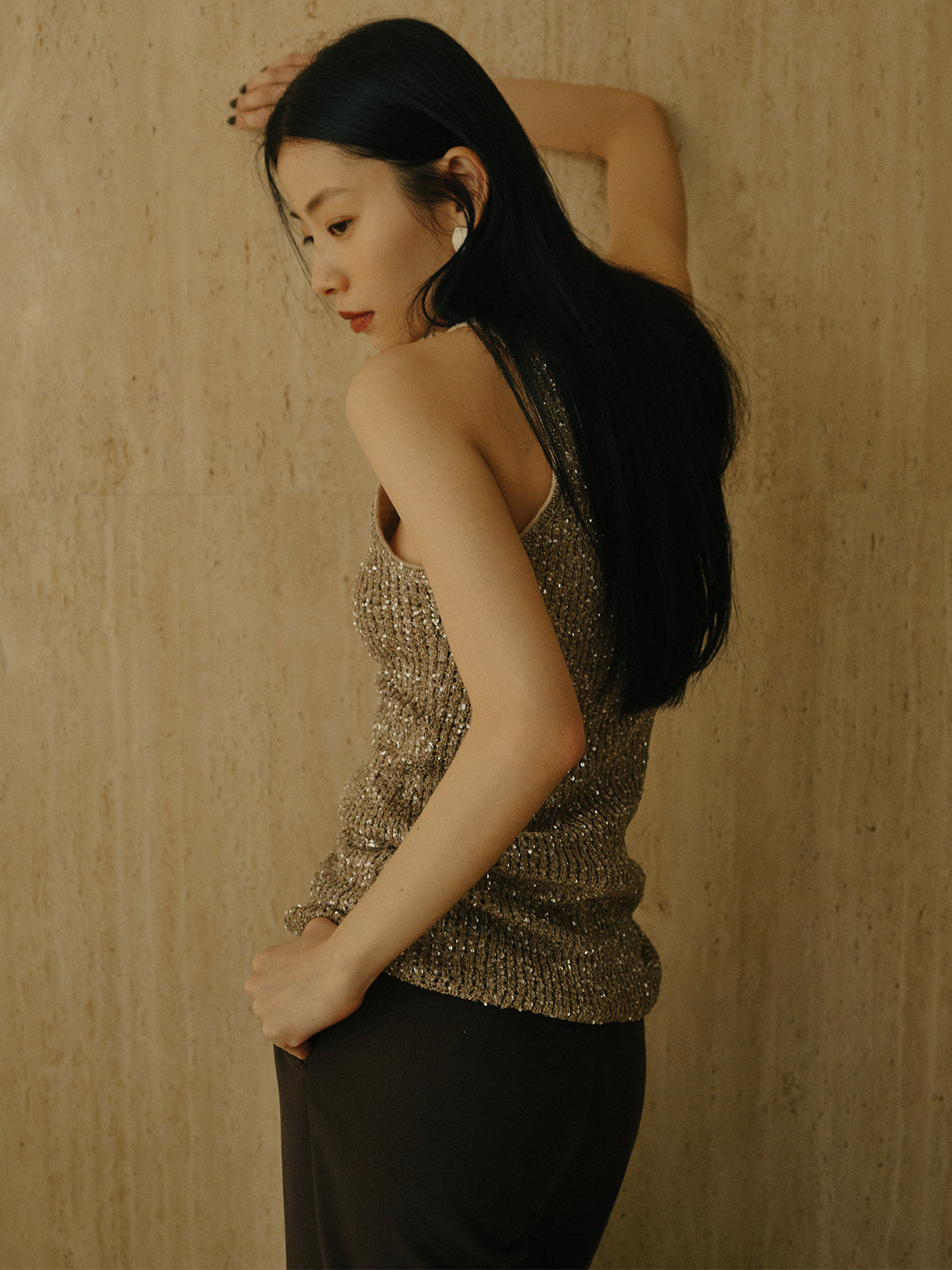 スパンコールアメスリニットタンク