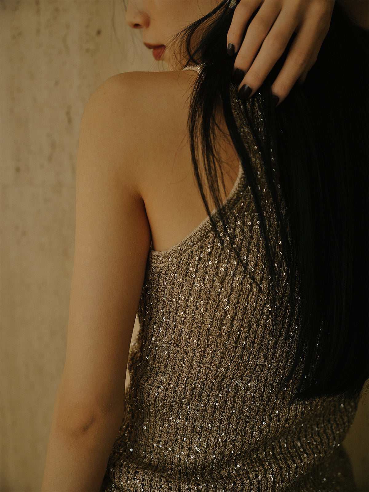 スパンコールアメスリニットタンク