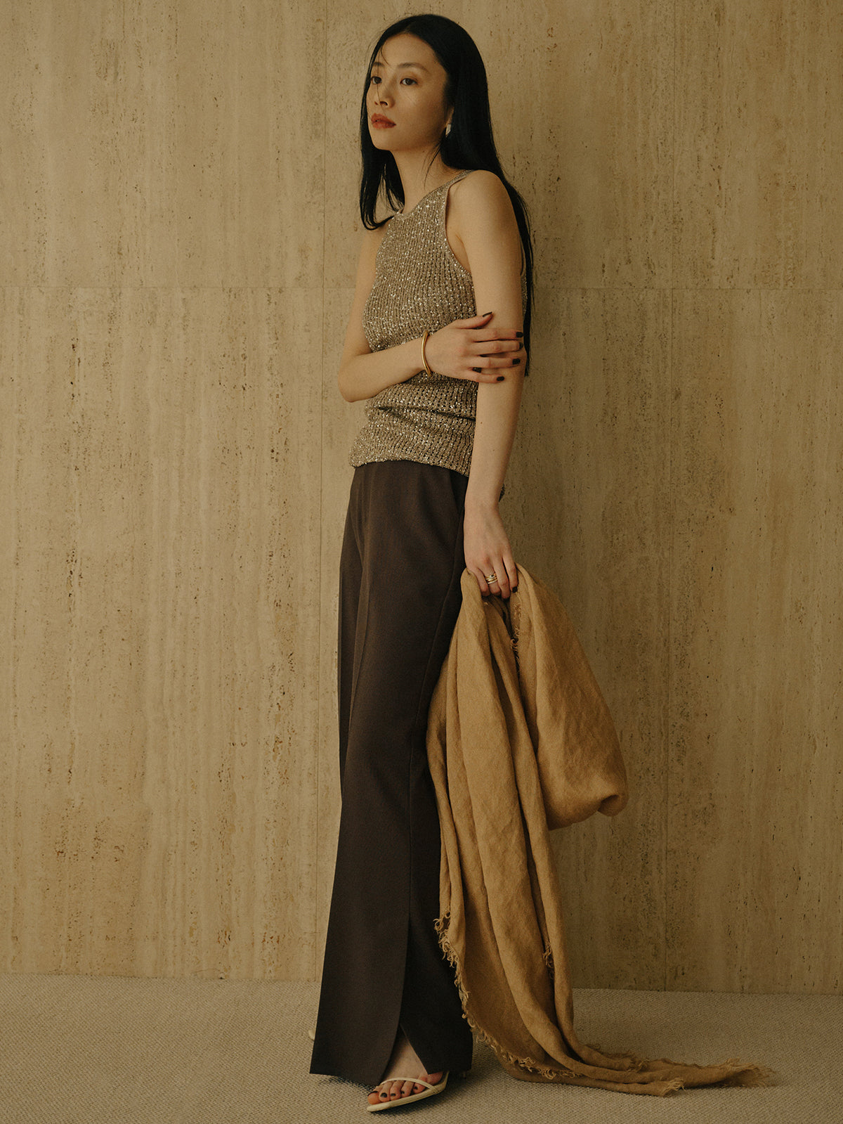 スパンコールアメスリニットタンク