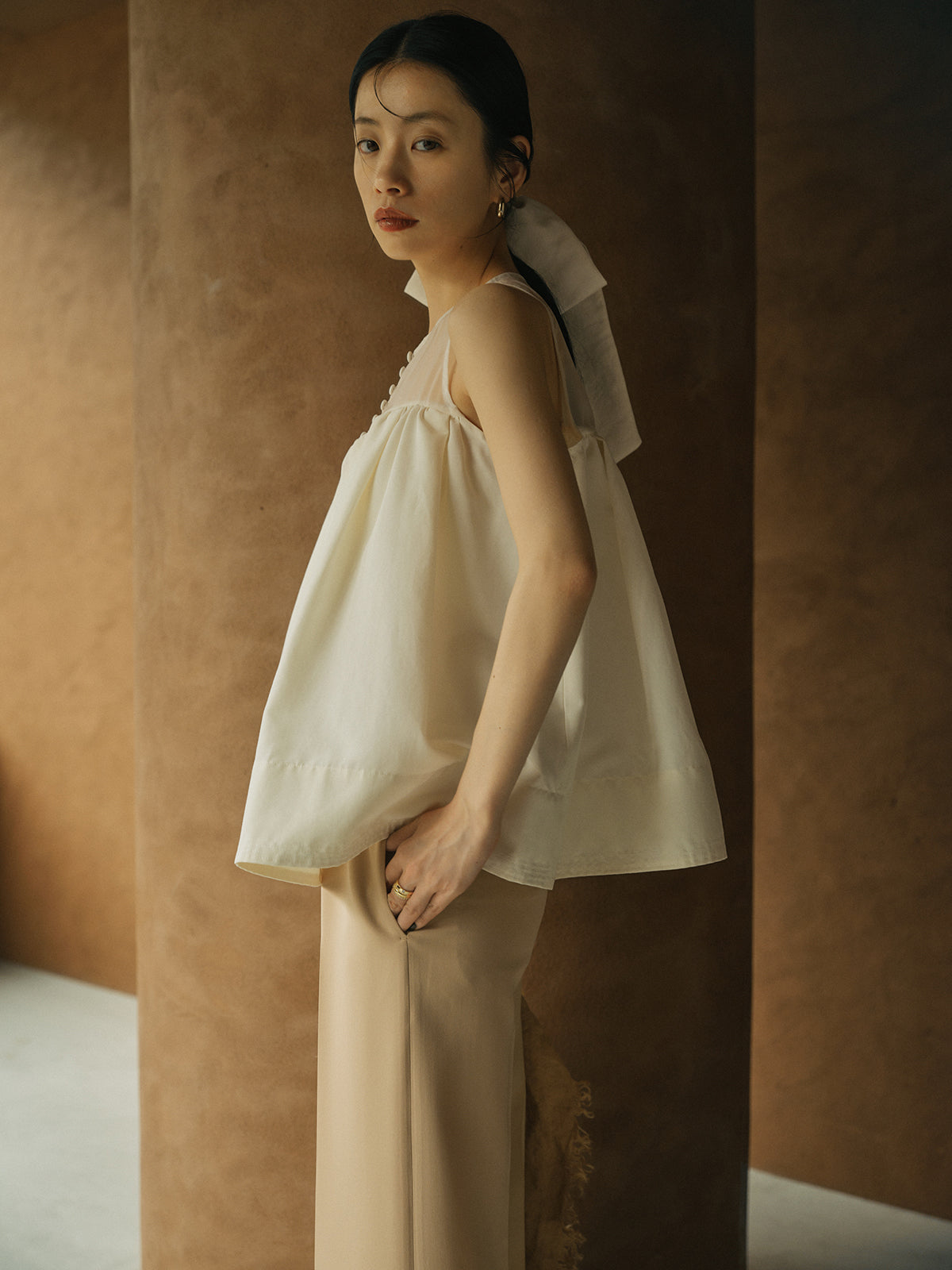 ヴィンテージサテンヘアリボン