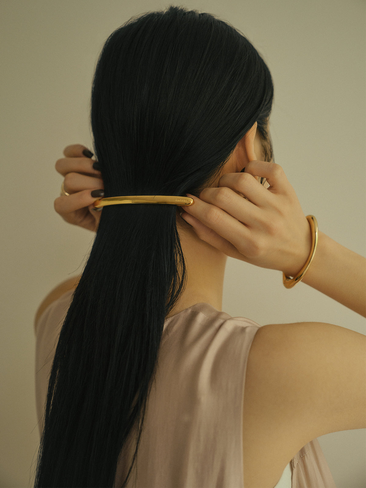 ナローメタルバレッタ