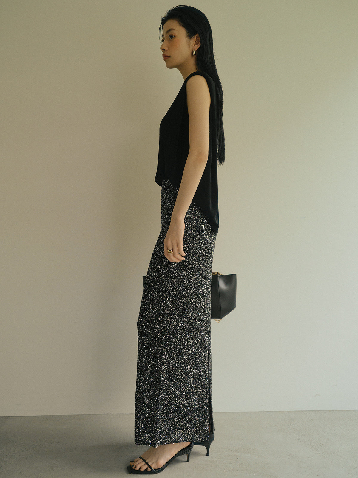 スパンコールニットタイトスカート