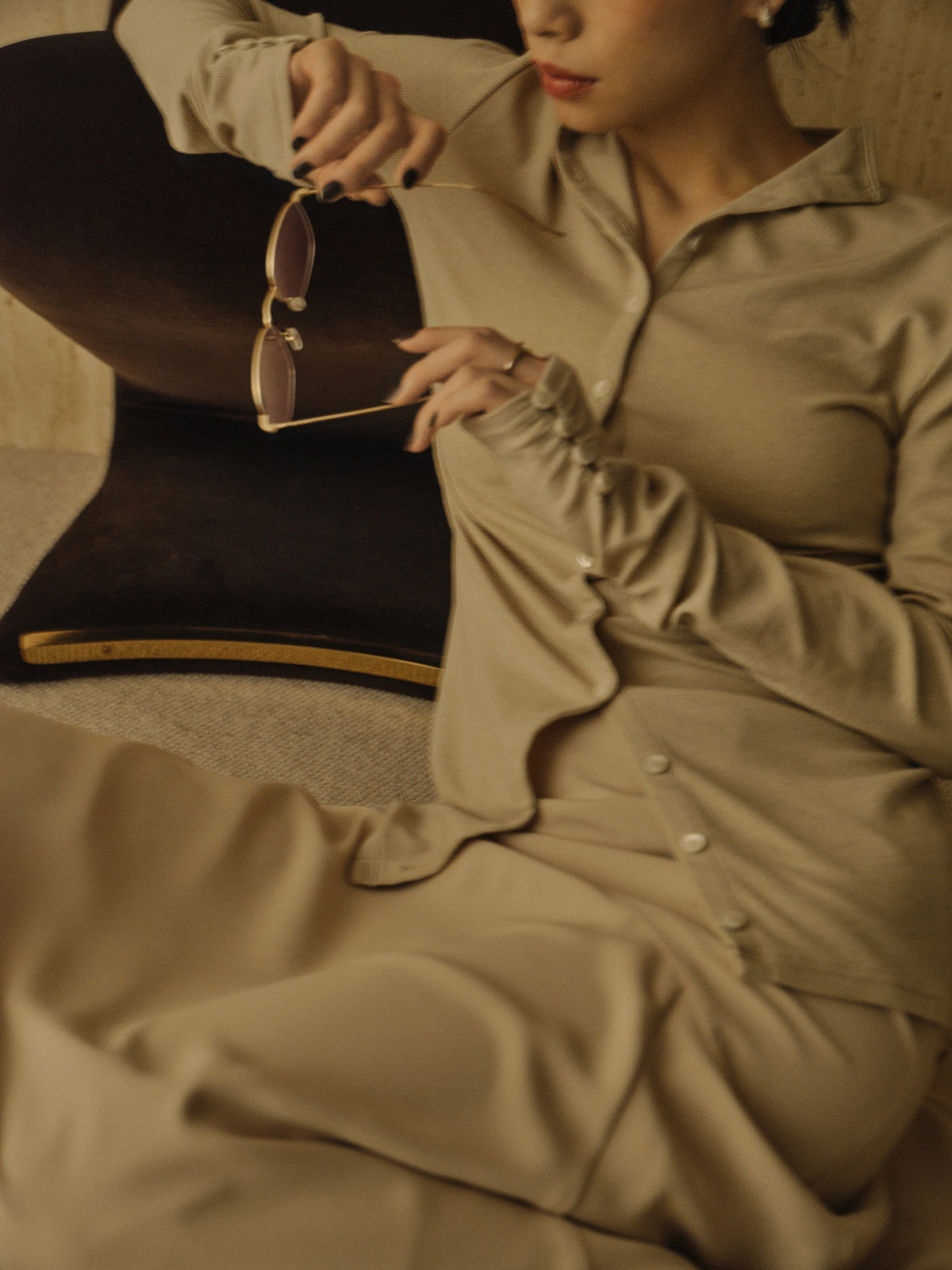 テンセルウールレイヤーカットトップス