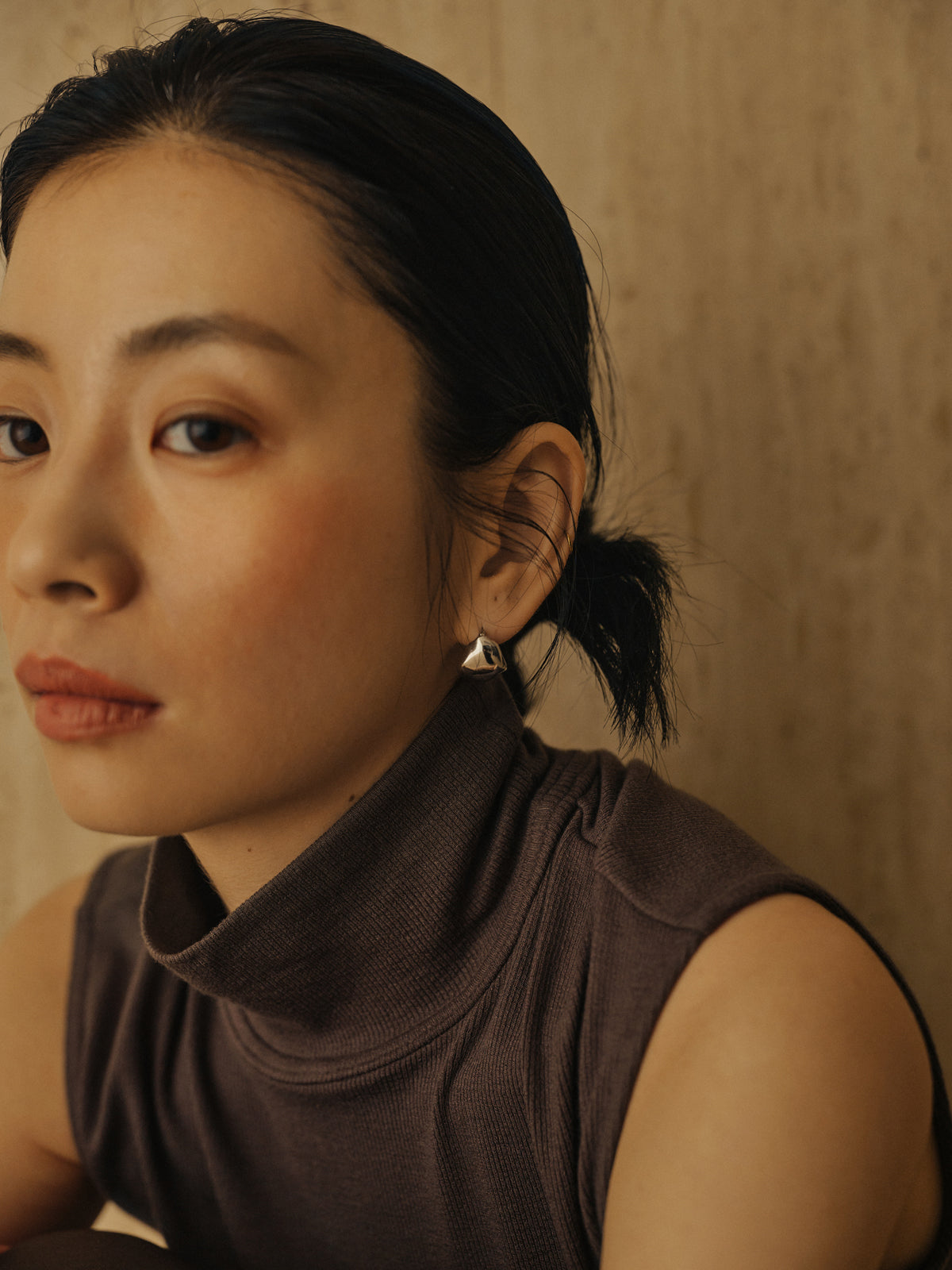 テンセルウールノースリーブカットトップス