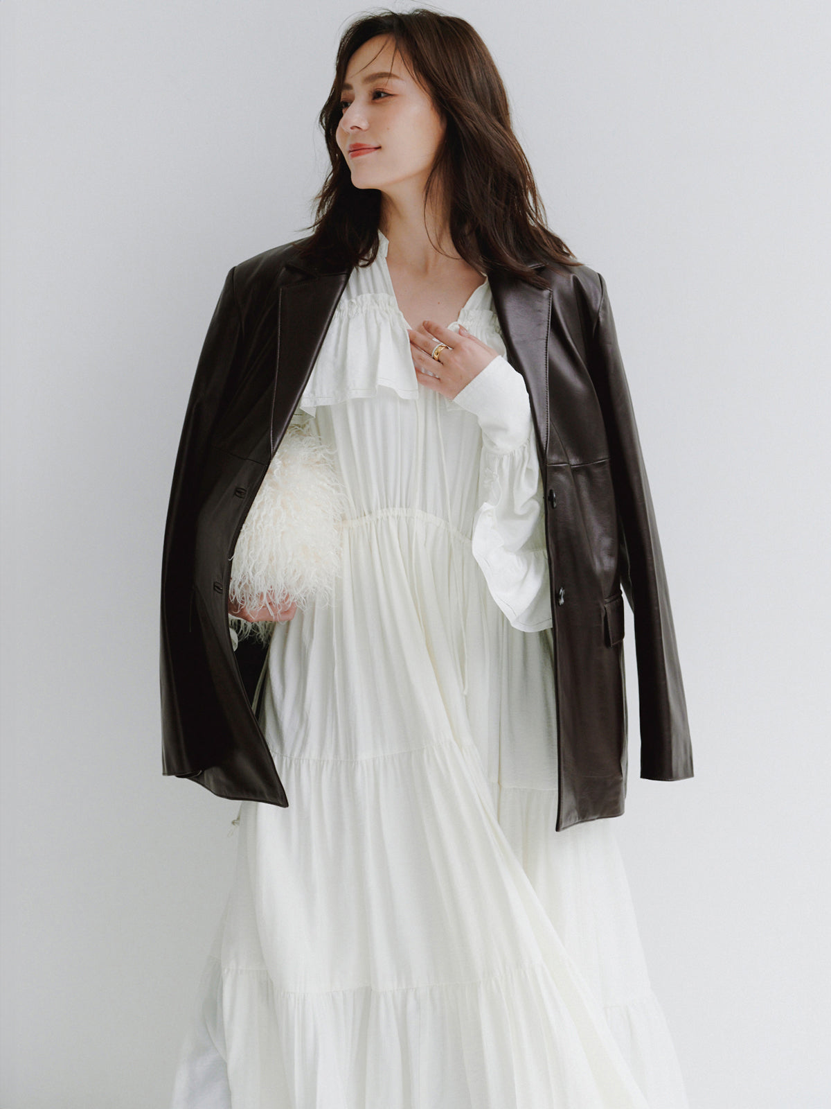 リンクルラッフルワンピース