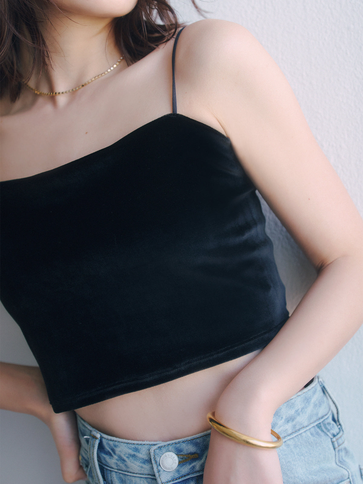 OUR WACOAL×anuans] Cup-in Velour Short Camisole