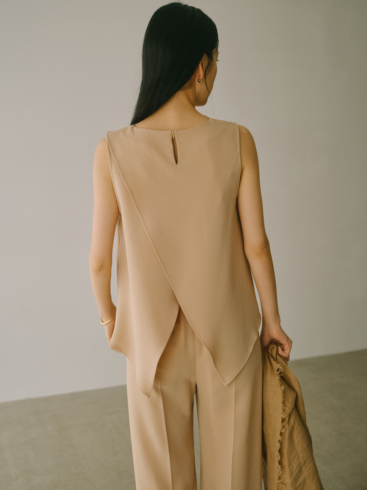 トリアセテートドレープブラウス