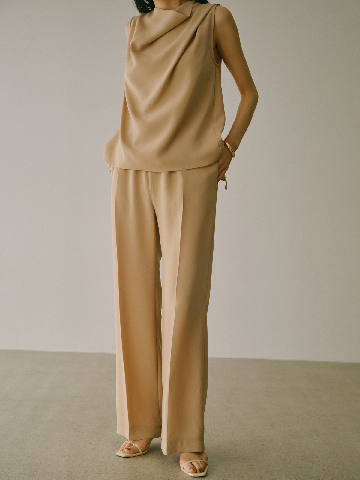 トリアセテートドレープブラウス