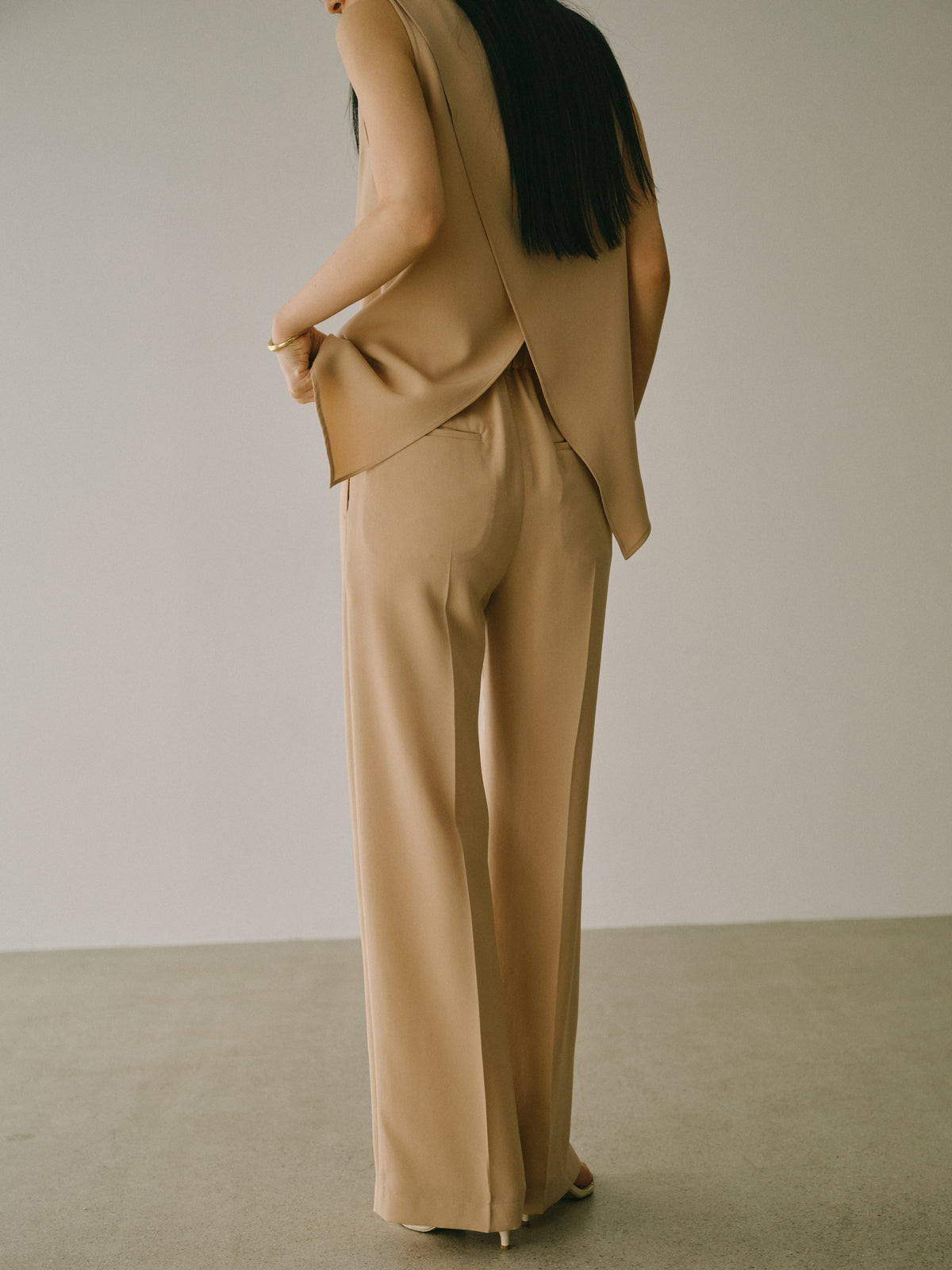 トリアセテートドレープブラウス