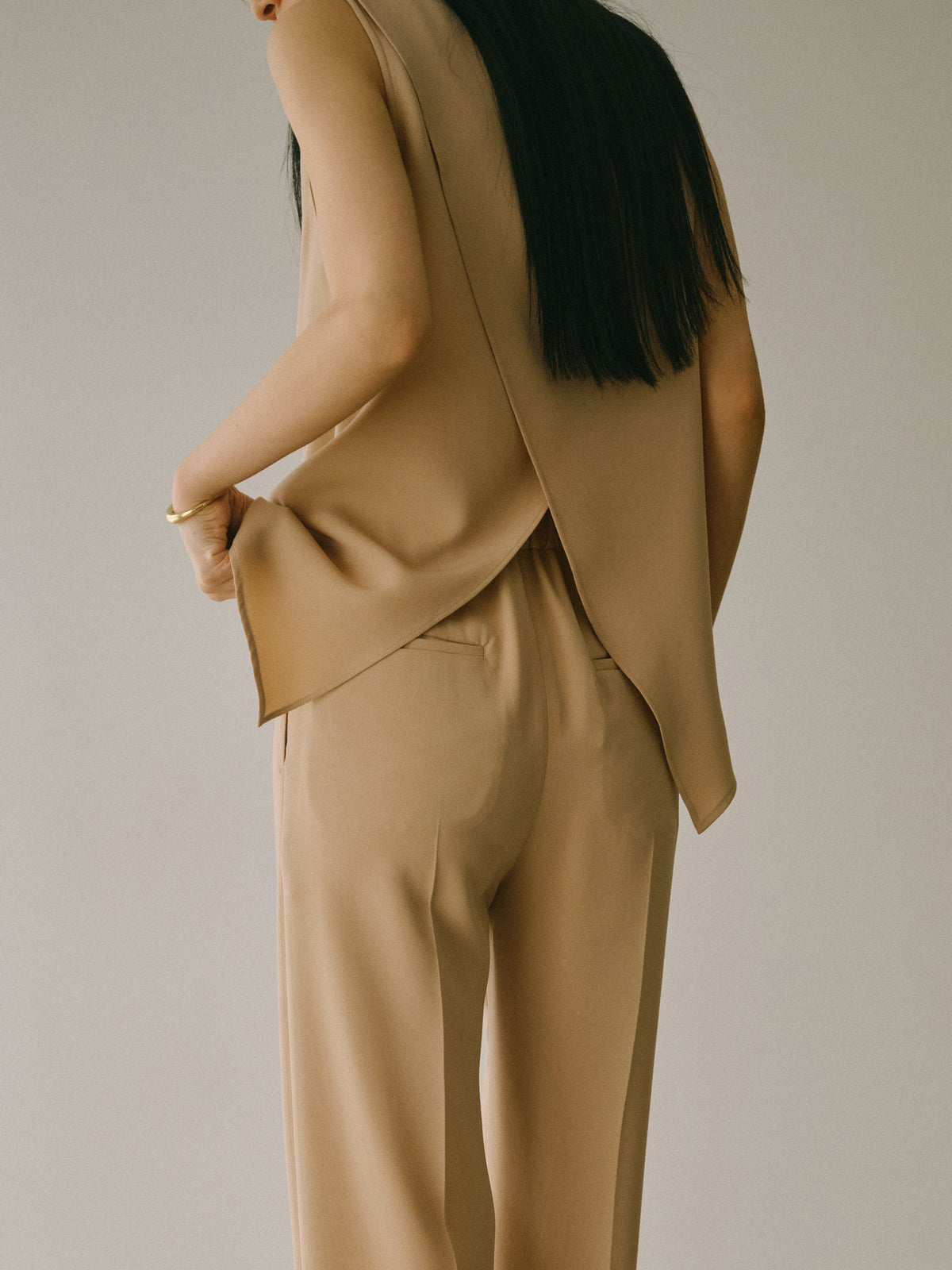 トリアセテートドレープブラウス