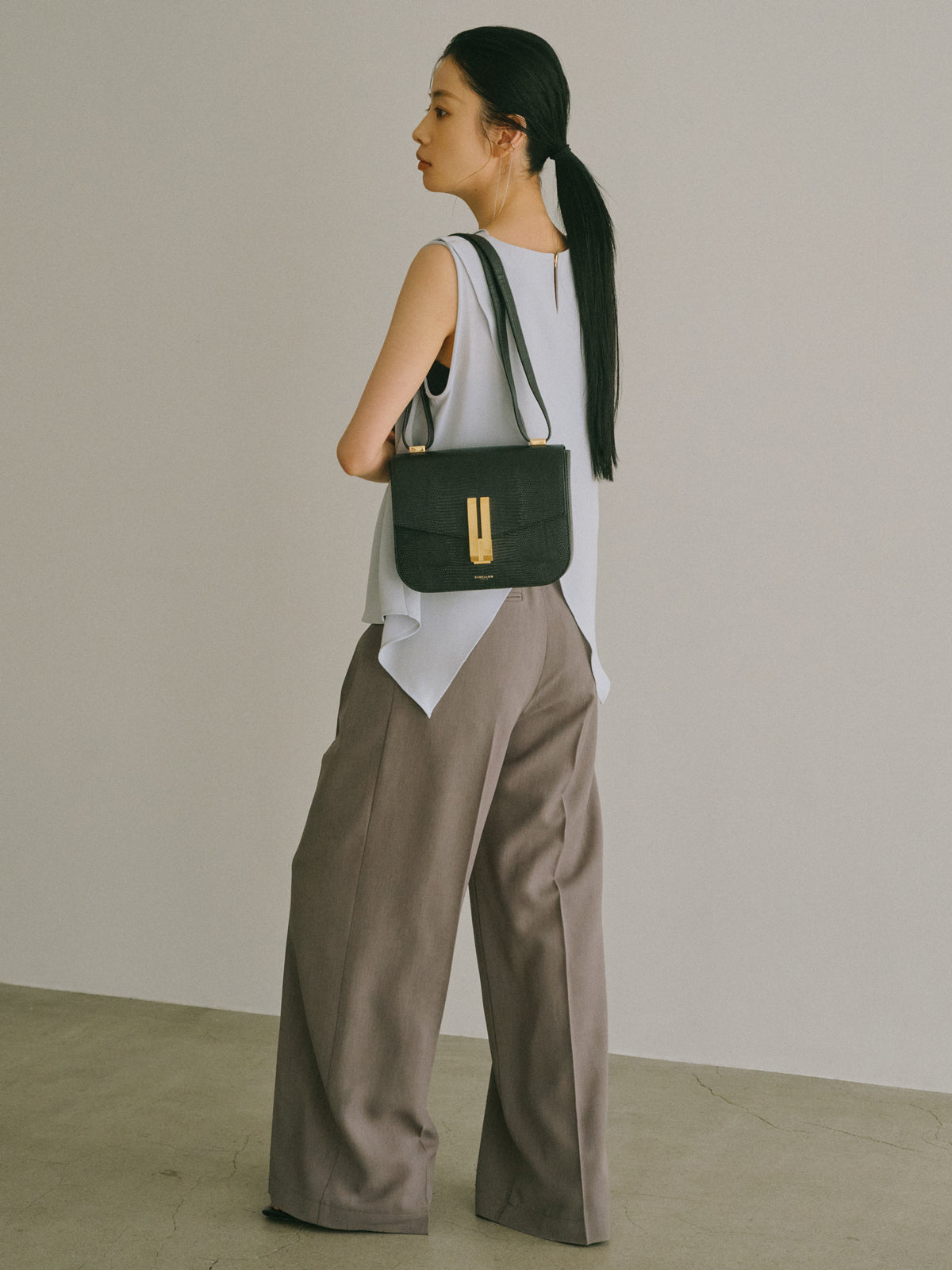 トリアセテートドレープブラウス