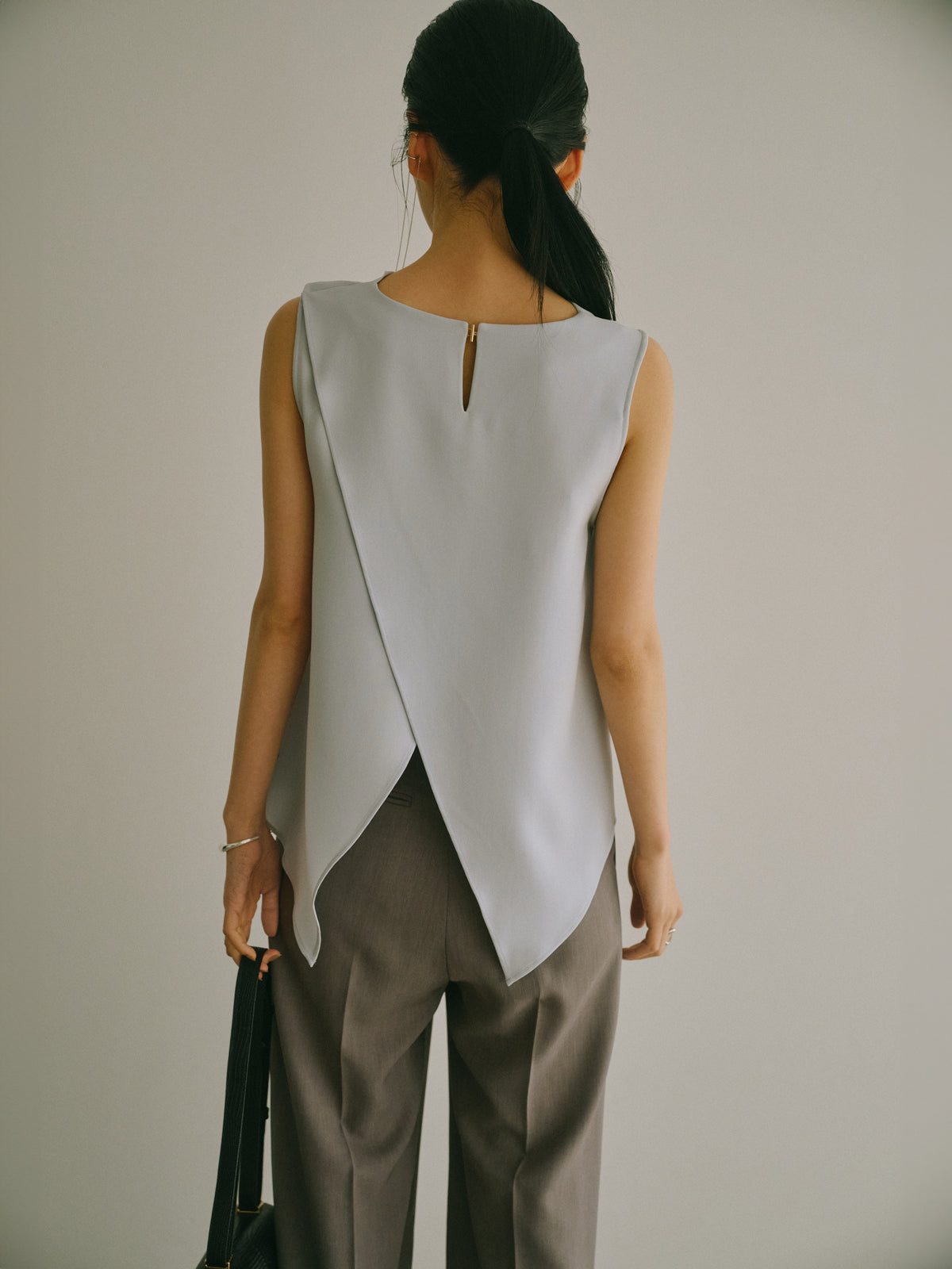 トリアセテートドレープブラウス