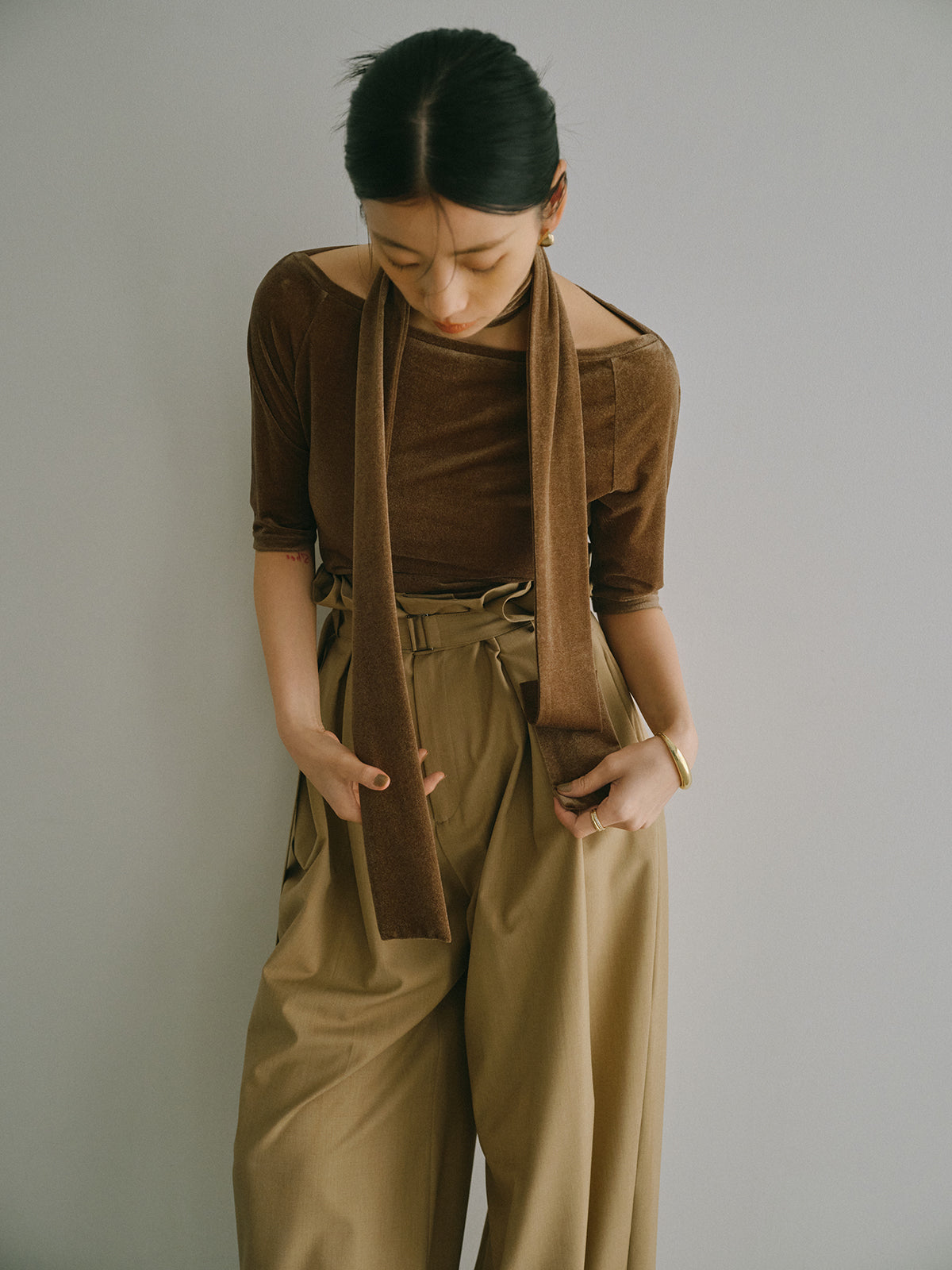 フリルタックワイドパンツ