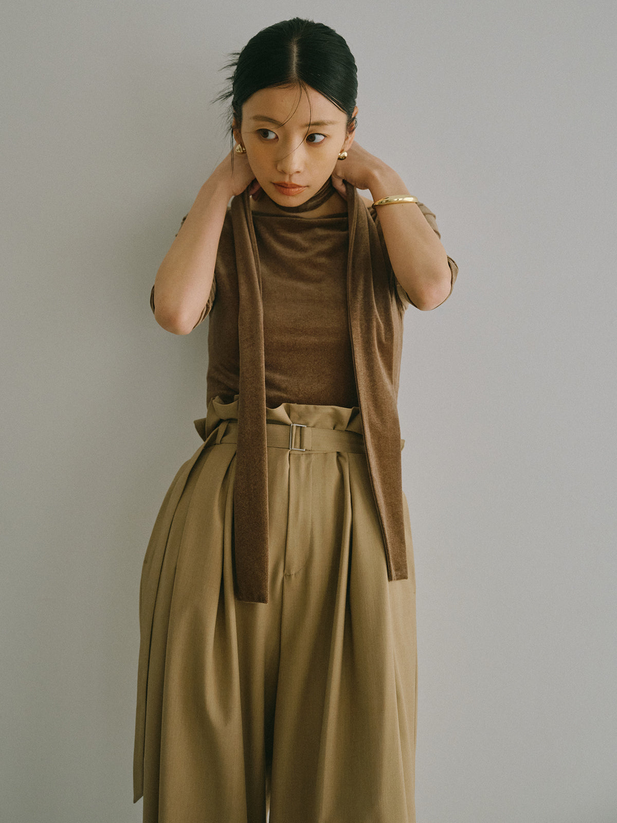 フリルタックワイドパンツ