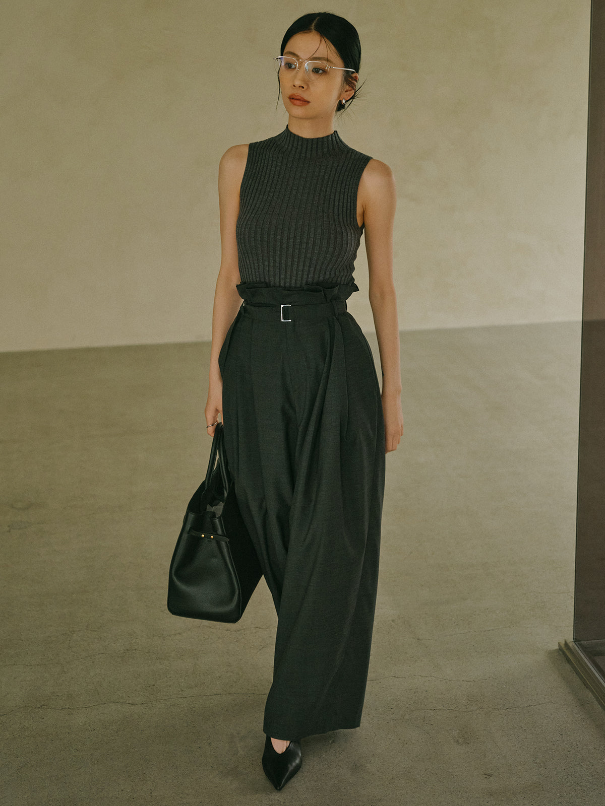 フリルタックワイドパンツ