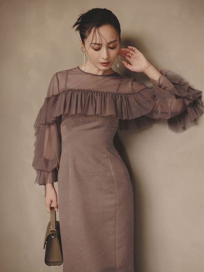 【occasion】ボレロセットジャガードドレス