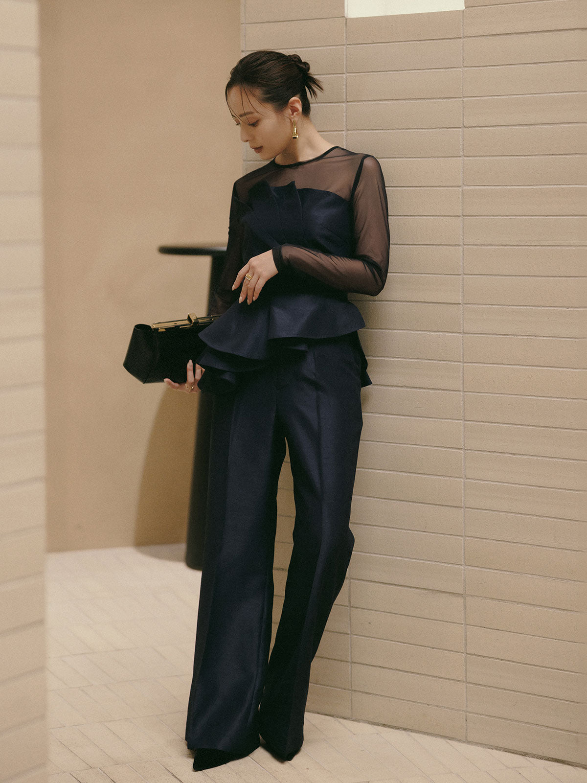 【occasion】フォールドビスチェセットアップ