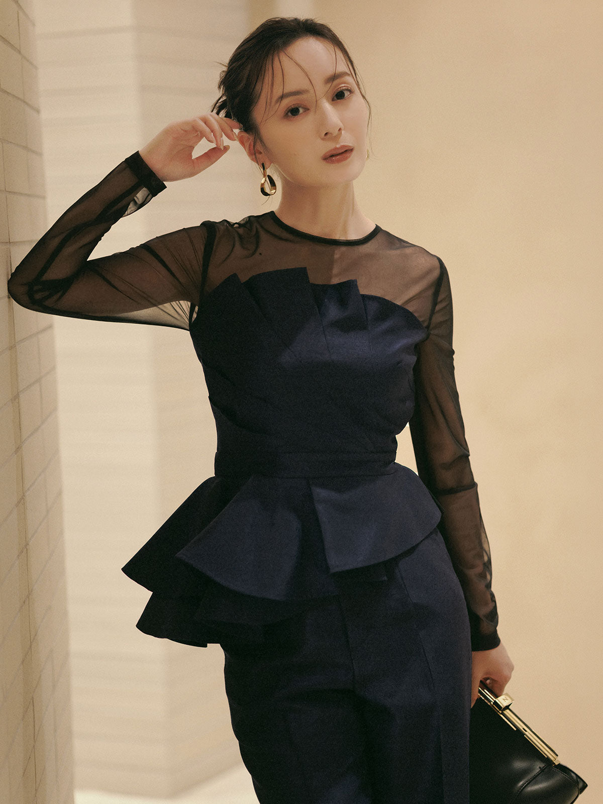 【occasion】フォールドビスチェセットアップ