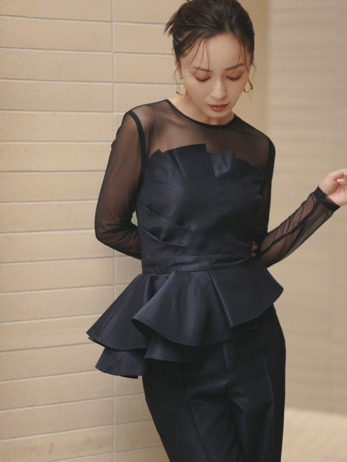 【occasion】フォールドビスチェセットアップ