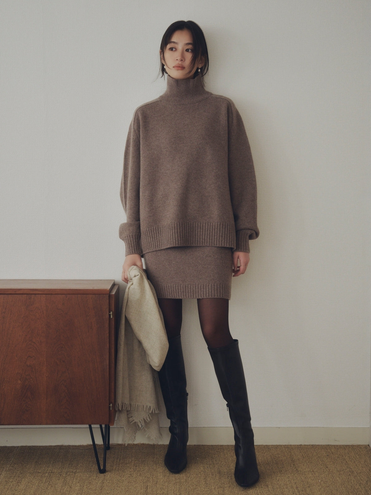 ウールカシミヤニットミニスカート