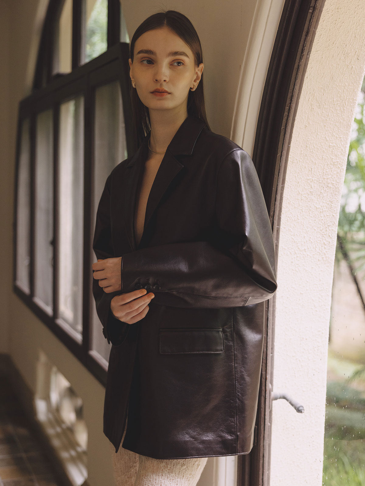 ウールレースレギンス