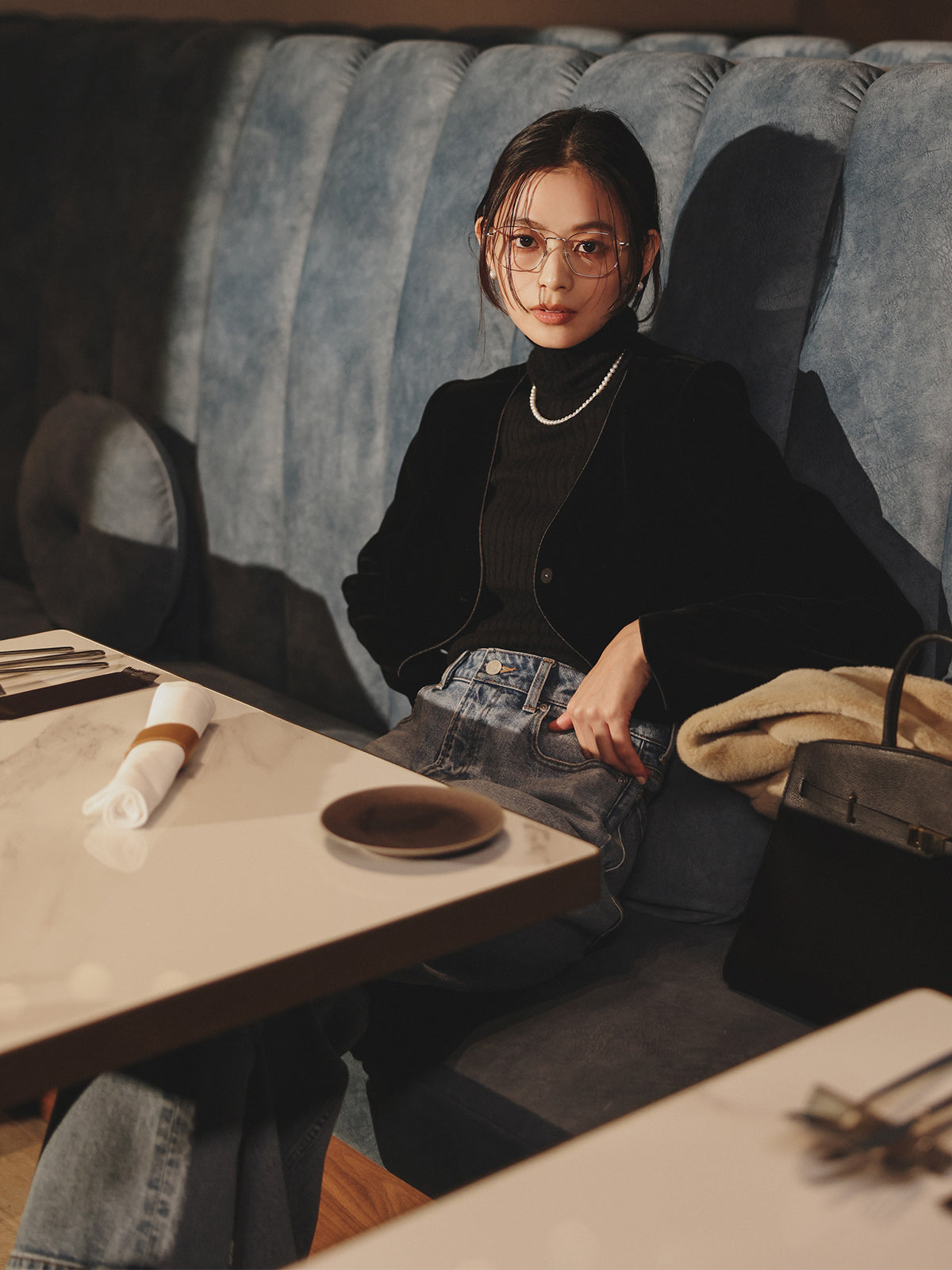 ニュアンスウェーブベルベットジャケット