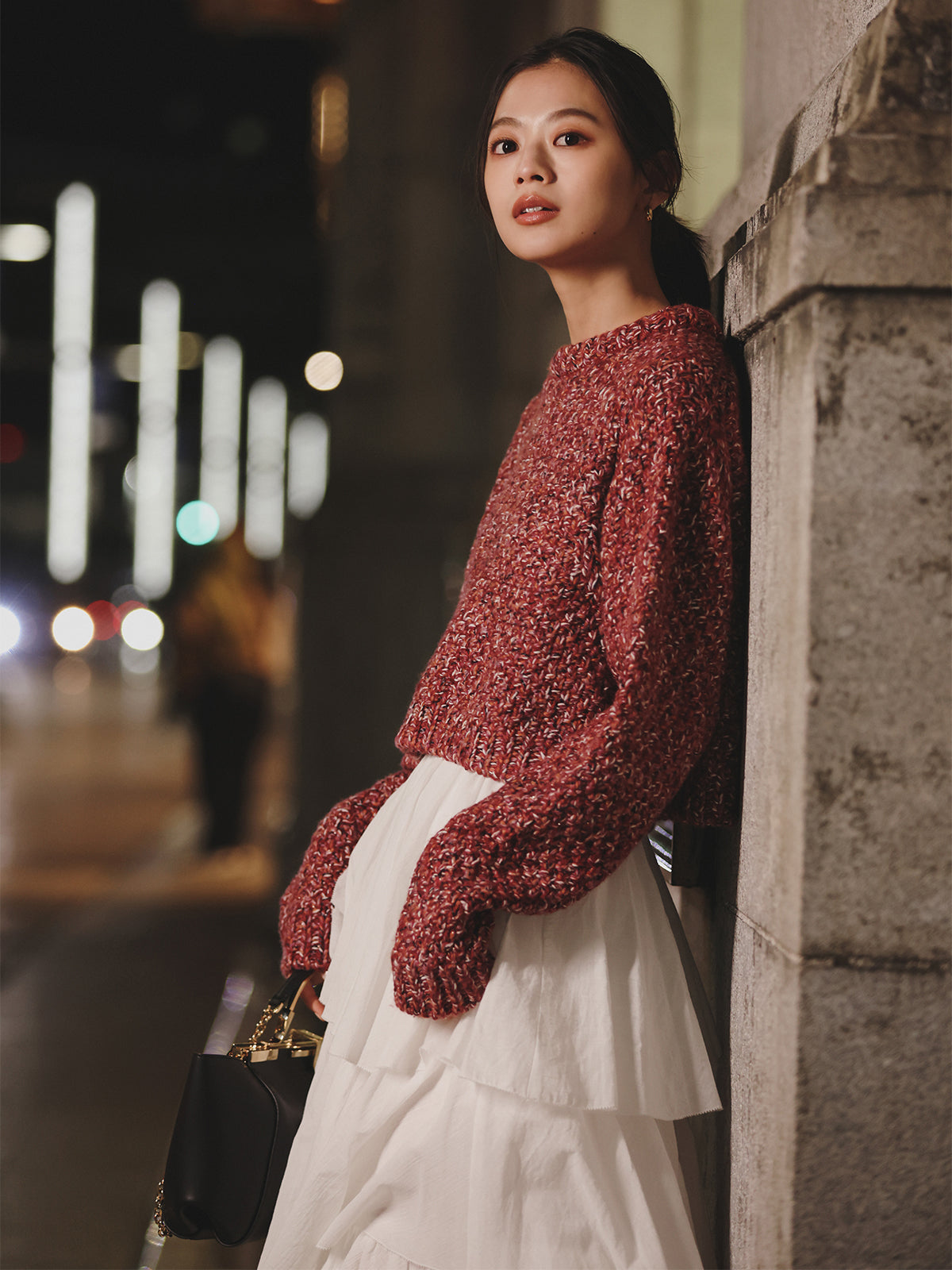 ミックスヤーンニットトップス