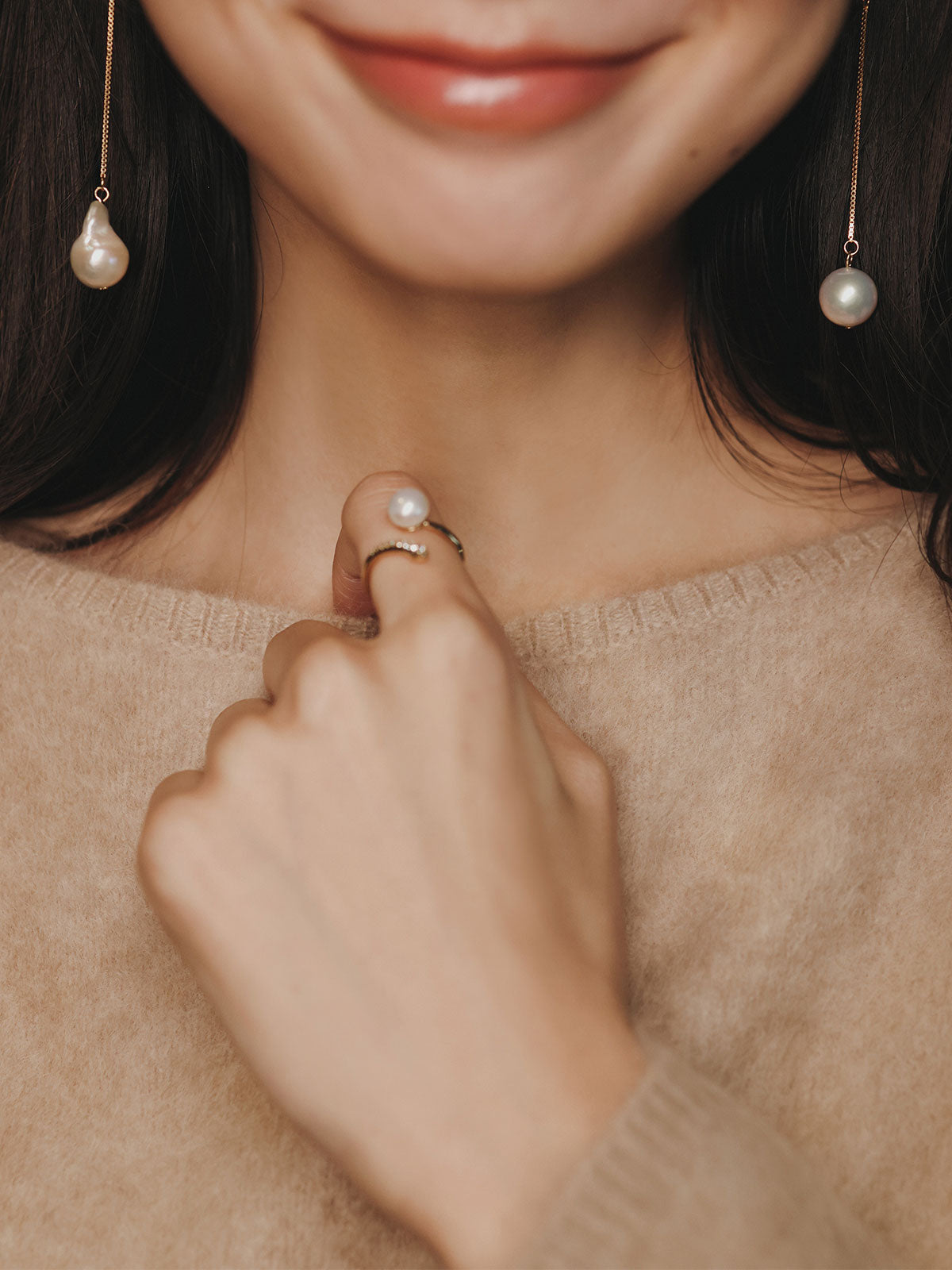 ウールミンクニットワンピース