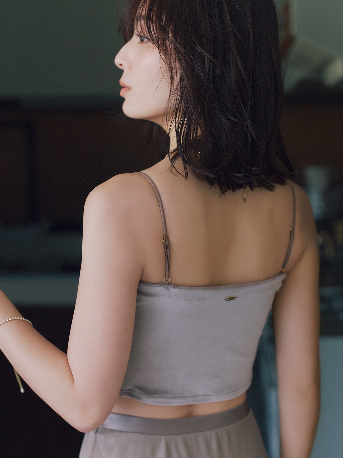 [OUR WACOAL×anuans] Cup-in Velour Short Camisole