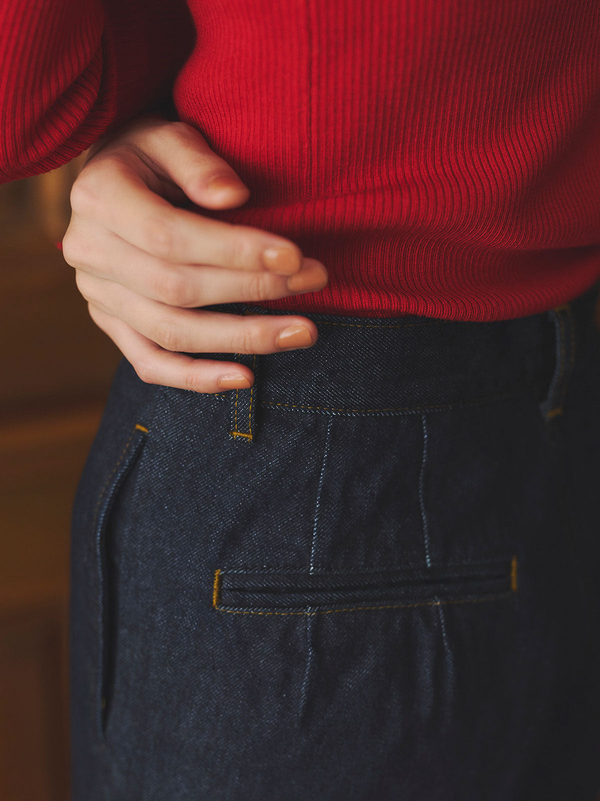 スリムフィットストレートデニム