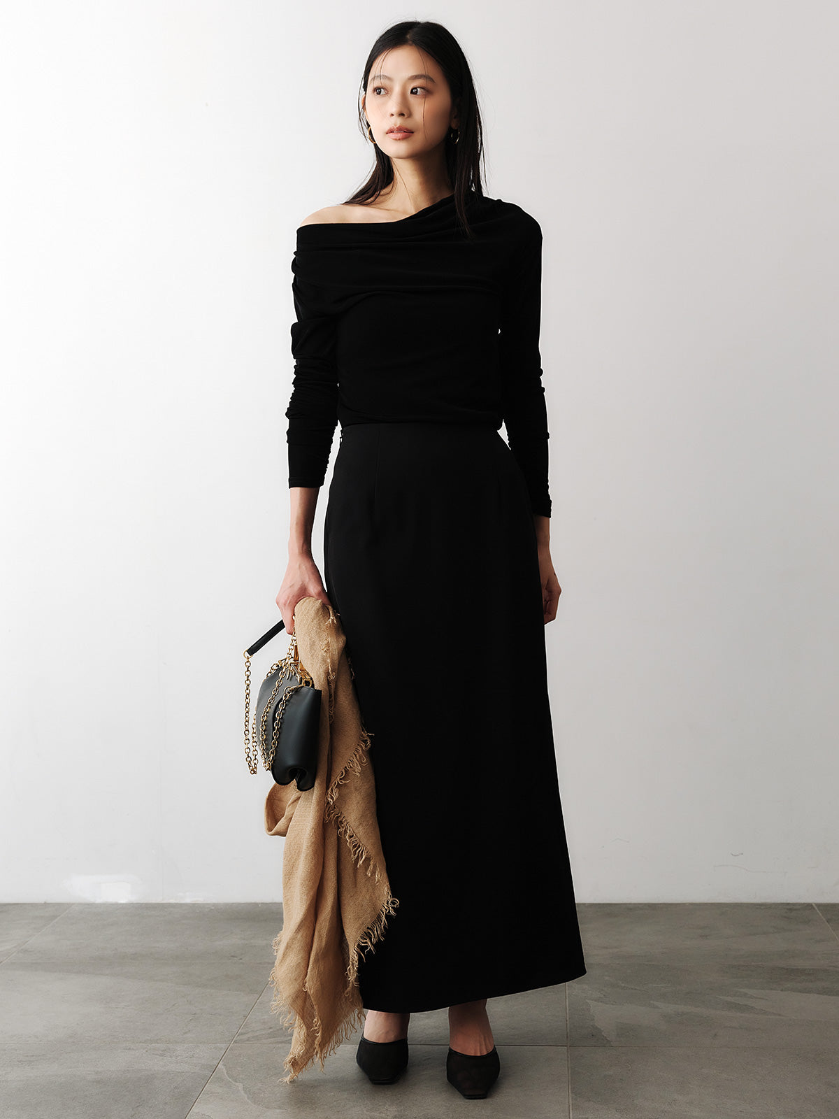 ドレープディティールスカート