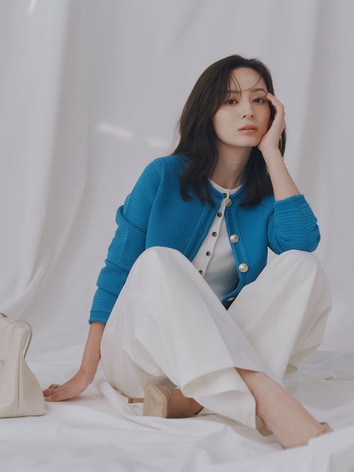 コットンクロスワイドパンツ