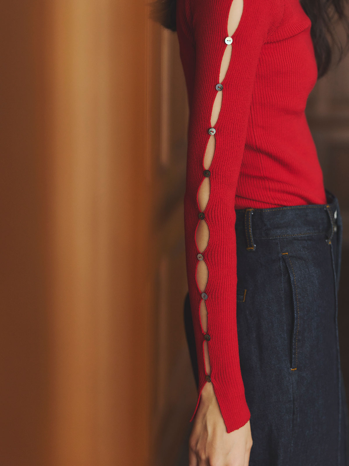 スリムフィットストレートデニム