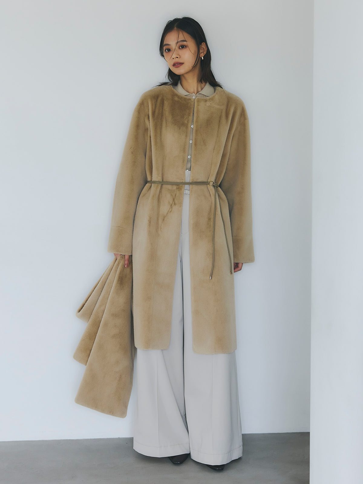 ベルテッドハイウエストパンツ