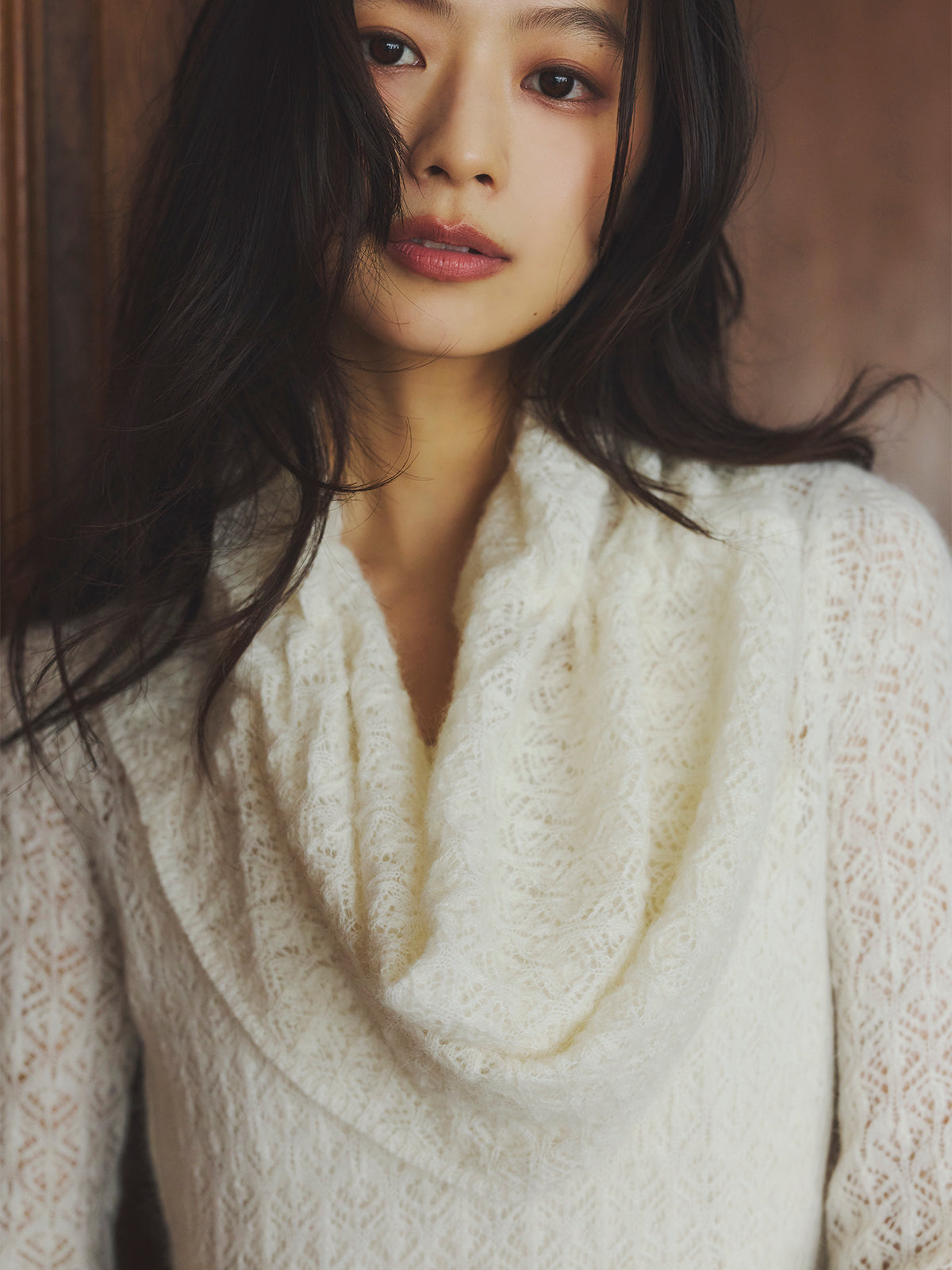 レースワークニットワンピース