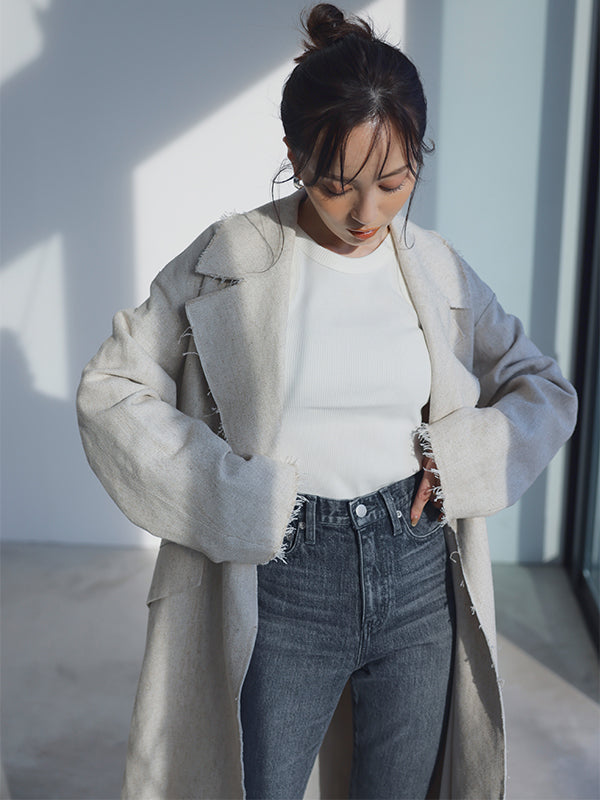 Slim straight denim