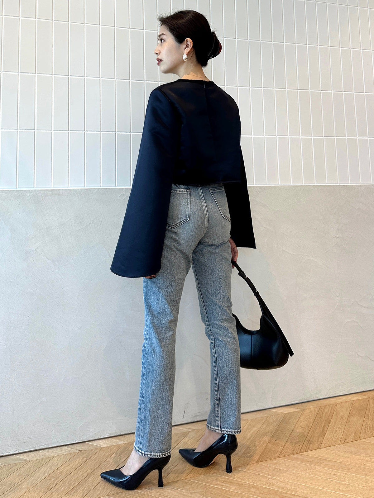 Slim straight denim