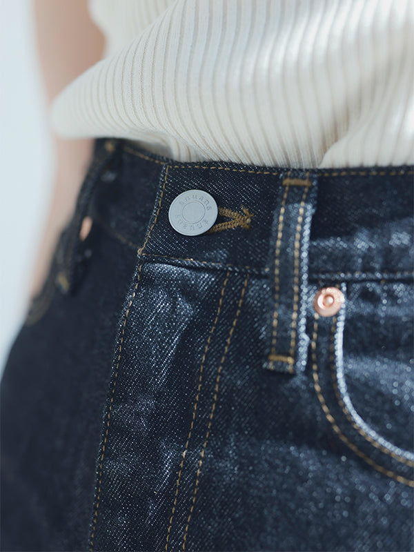 Slim straight denim