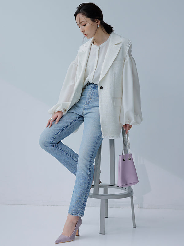 Slim straight denim
