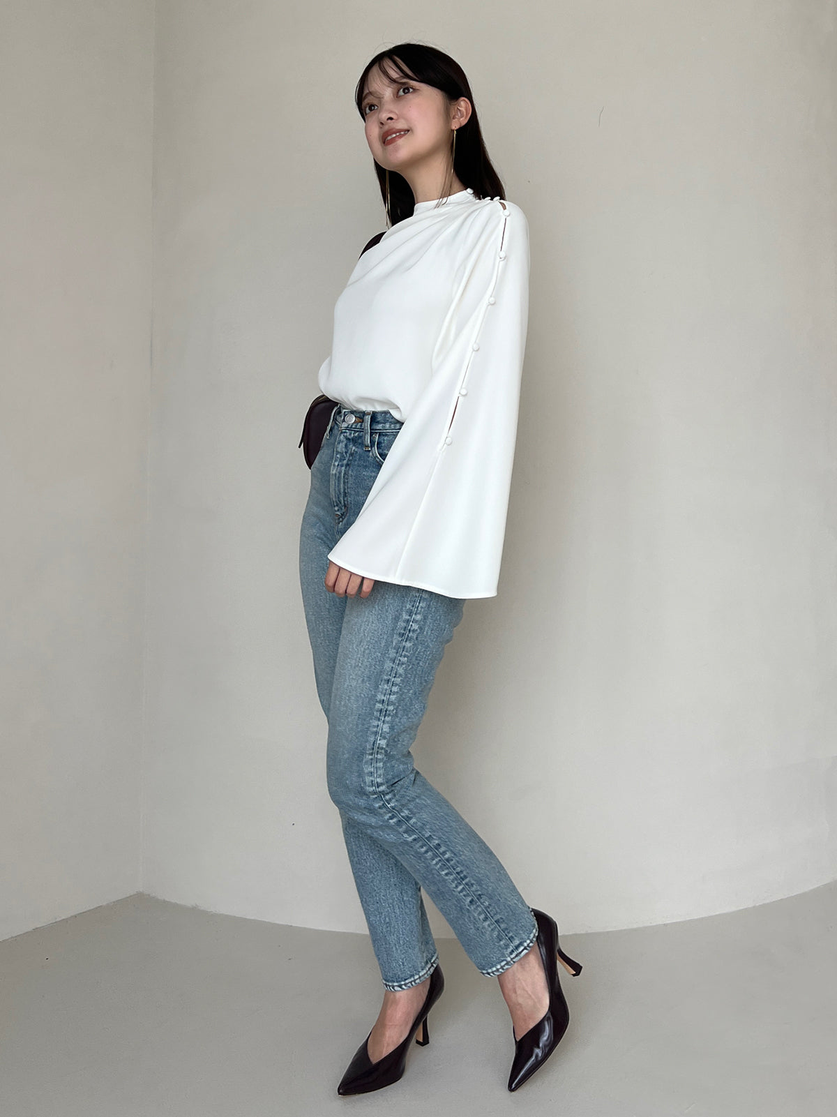 Slim straight denim
