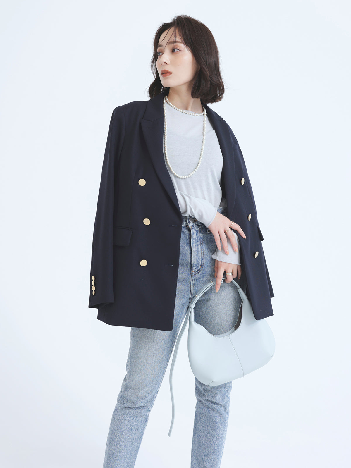 Slim straight denim