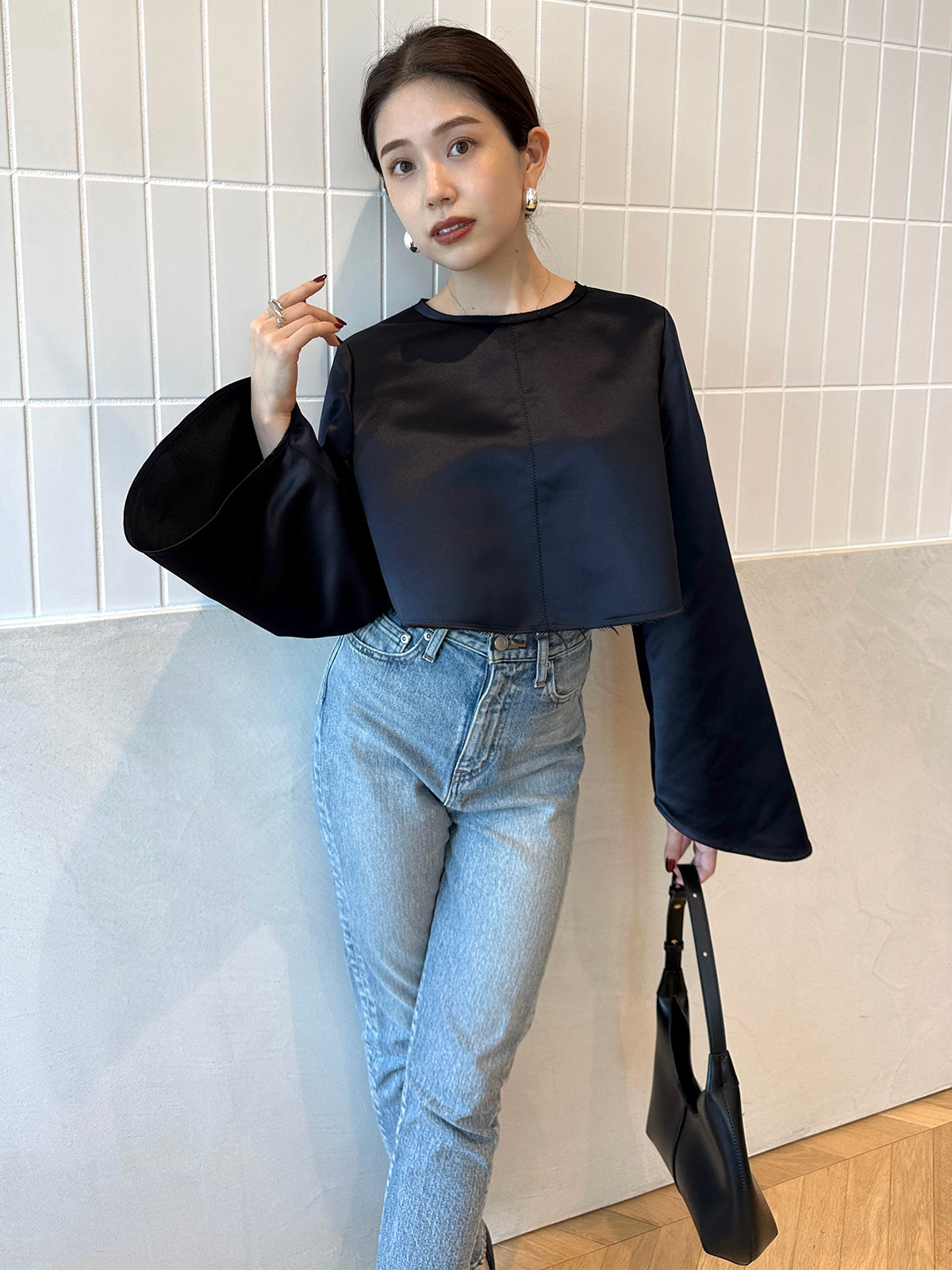 Slim straight denim