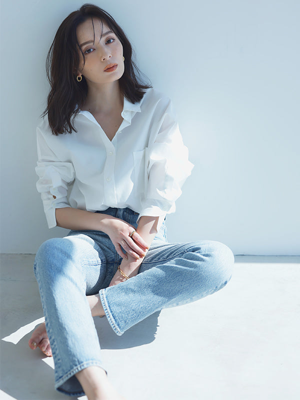 Slim straight denim
