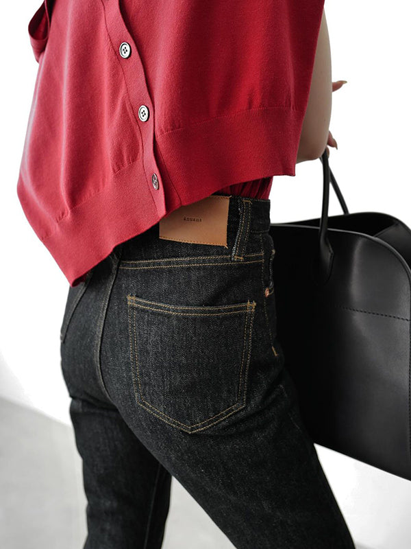 Slim straight denim